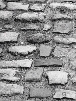 crooked cobblestones