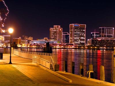 Norfolk Lights on Water