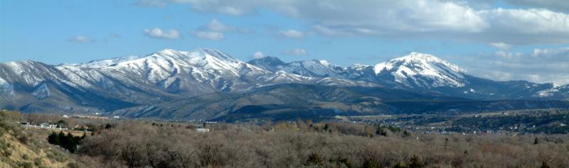 Indian and Scout Mountains (L, R), from Red Hill, ISU, Pocatello, Idaho