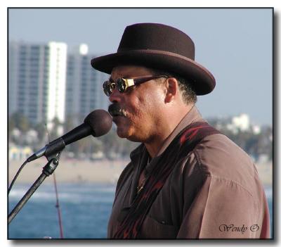 Bluesman on Pier