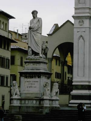 Dante statue, Santa Croce