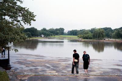 After the downpour. The Washington Mall flooded. It absolutely poured an hour earlier. We had to wade through 4-6 of water!