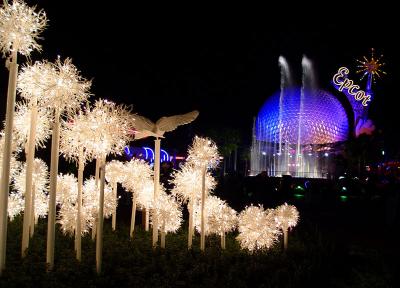 Epcot Christmas lights