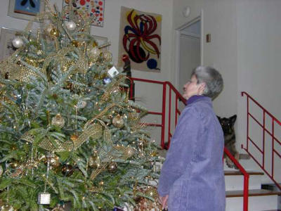 admiring Jennifers ornament