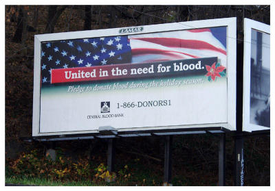 Out for blood! Seems an apt billboard message now as we search for Bin Laden.