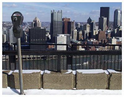 View from Mt. Washington --Prime parking! (Parking meter, skyscraper)