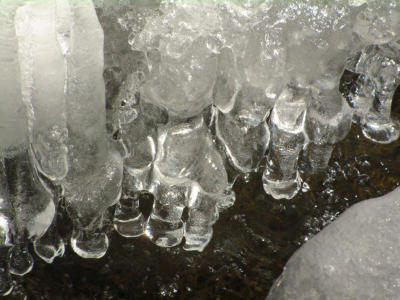 Little icy columns.