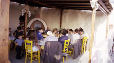 A wedding party on Santorini
