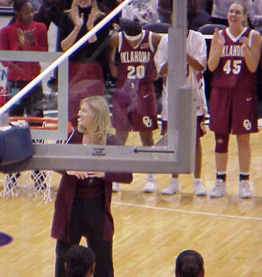 Stacy sing National Anthem