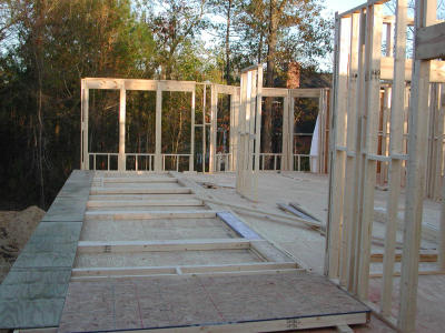 The rear wall ready to lift   12/7/2001