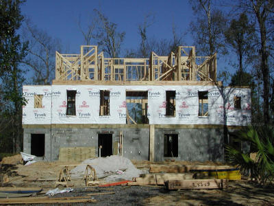 The upstairs framing is complete  12/14/2001