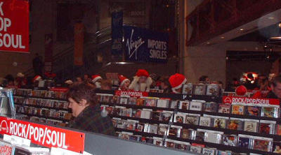 Santa in Virgin Records