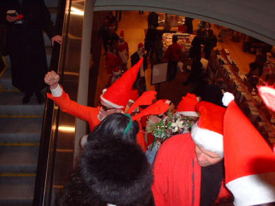 Santa in Chapters books, then being read The Night Before Christmas, before security asked Santa to leave