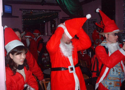 Santa does karaoke
