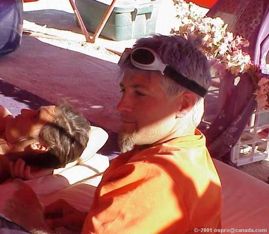 John hangs out in the dome with Monica