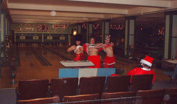 Santas gone bowling
