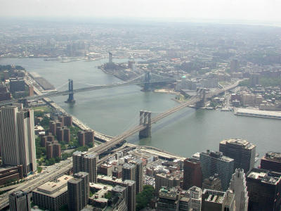 Manhattan Bridge (left) & Brooklyn Bridge
