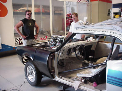 Bill Grace & Bob Waltz happy after getting new engine started for first time