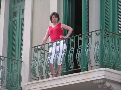 Woman on a balcony