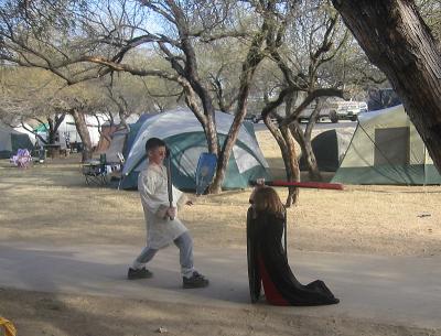 Lars' 10 yr old son Ian fighting Zoe