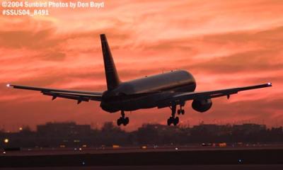US Airways B757-200 sunset aviation stock photo #8491
