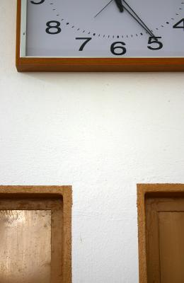 clock above doors
