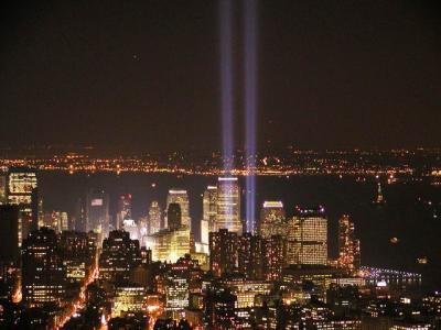 Tower of lights: 6 months after the tragedy in NYC 2002