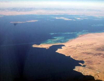Southern tip of Sinai and the African mainland