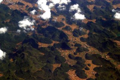 Southern Chinese karst topography near Gongchuan, Guangxi
