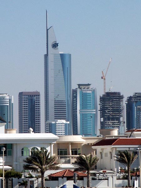 Jumeirah Beach and the towers of Sheikh Zayed Road
