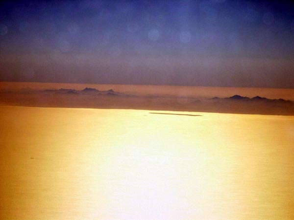 Looking across the Red Sea from Jeddah to Sudan