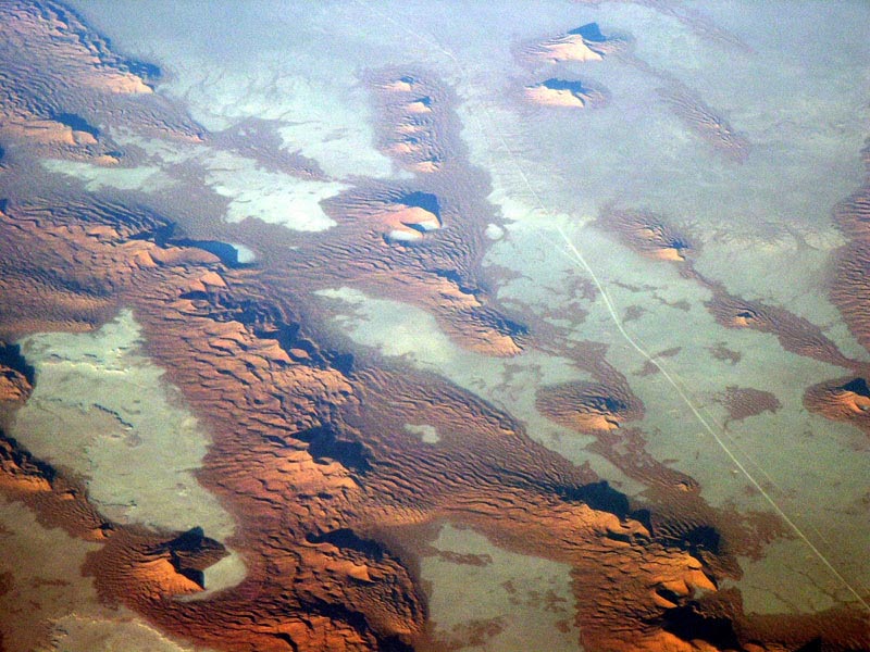 Dunes and a remote road, NW Oman