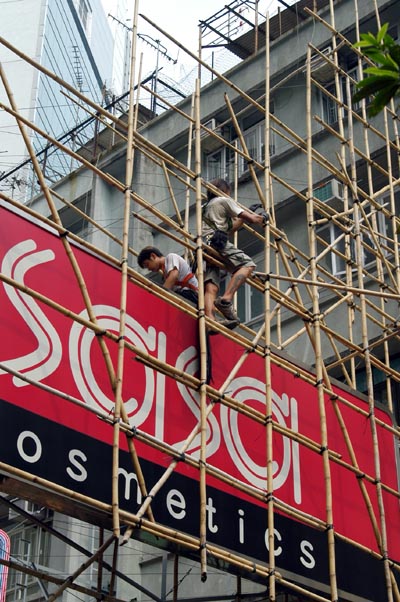 Bamboo scaffolding
