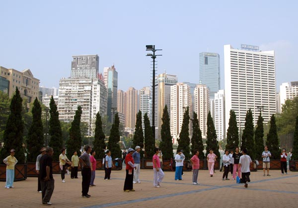 Morning Tai Chi in Victoria Park, Causeway Bay