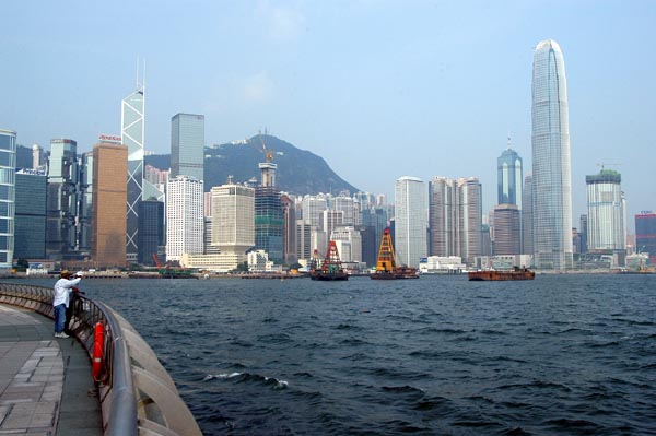 View of Central Hong Kong from the Convention Center promenade