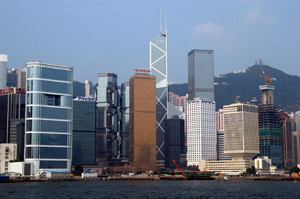 View of Central Hong Kong from the Convention Center promenade