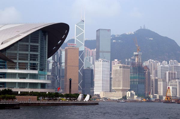 Hong Kong Convention Center and Victoria Peak from Star Ferry