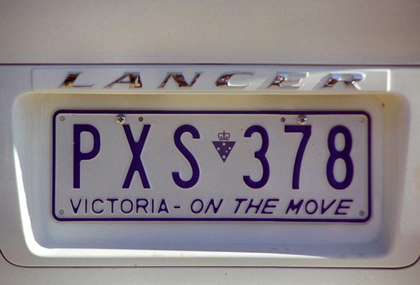Victoria license plate - On The Move PXS 378