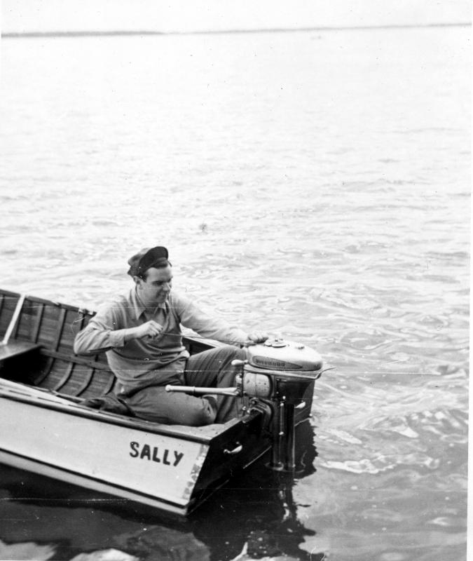 Bob in Dads Boat on Clear Lake