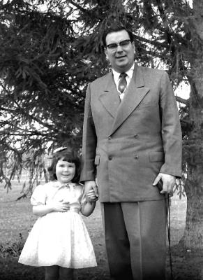 A Young Elizabeth and Her Dad at Fish Lake Baptist Church