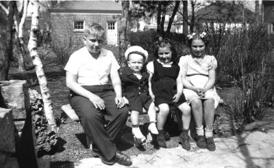 Uncle Bud with Tommy Grupp, and Sally & Joan Snyder