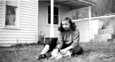 Peg Green - Soon to Be Grupp - at Home in Missouri - with Mama Green Keeping Watch Through Window