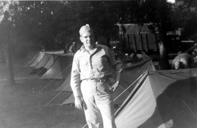 Bob at Ia State Guard Bivouac -1944
