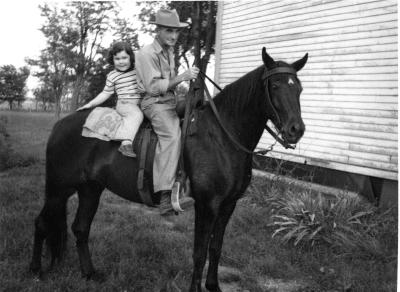 Elizabeth on Horseback with Grandpa Lambert 2
