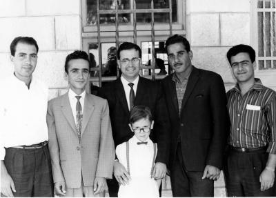 A Visit to Ramallah - Paul with (Left to right): Zachi Bro, Yacoub Nusrallah, Audeh Rantisi, Ahmed Kamleh, Easa Buckley