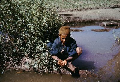 Youth Washing in Canal - Upper Egypt