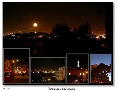The Rising Moon, Bay Bridge, Coit Tower and the TransAmerican w/Venus