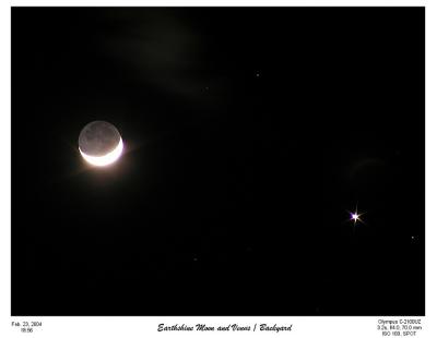 Earthshine Moon and Venus