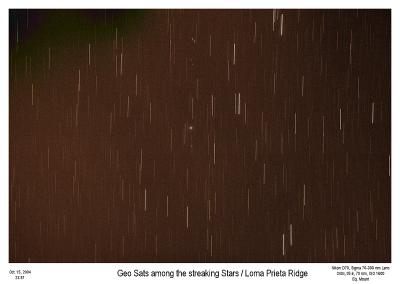 Geo sats amongst the streaking stars