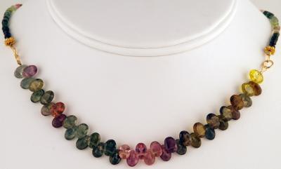 Oval tourmalines and faceted tourmaline rondelles